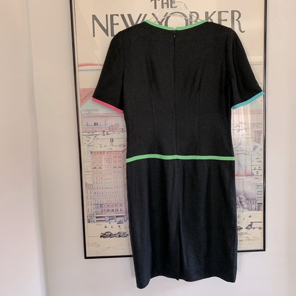 Vintage Liptons dress in black with pastel trim classic cut Chanel vibes  size 8 - Picture 2 of 10